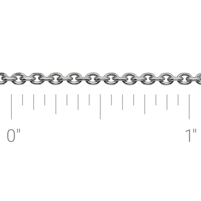 14K White Recycled Metal 1.75 mm Diamond-Cut Cable Chain by the Inch