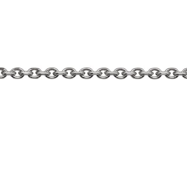 14K White Recycled Metal 1.75 mm Diamond-Cut Cable Chain by the Inch
