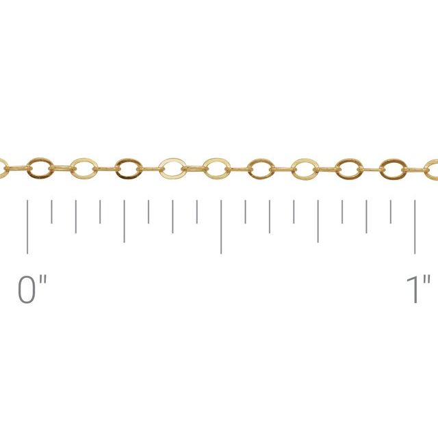 14K Yellow Gold-Filled 1.3 mm Flat Cable Chain by the Inch