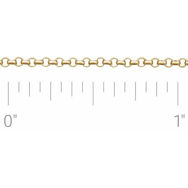14K Yellow Recycled Metal 1.5 mm Rolo Chain by the Inch in Various Lengths