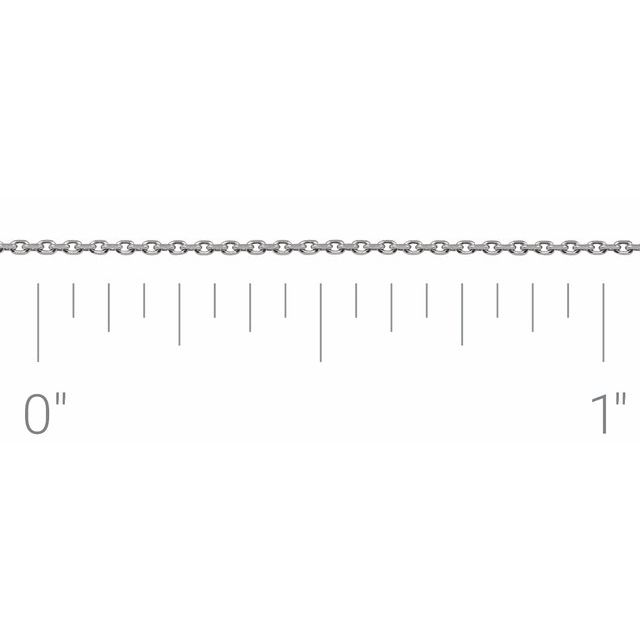 14K White Diamond-Cut Cable Chain by the Inch - CH1209:111:P