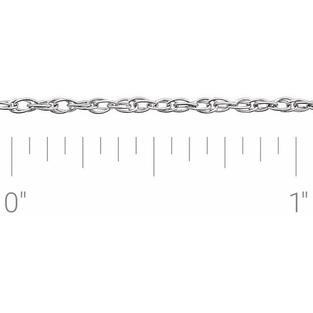 Platinum 1.3 mm Rope Chain by the Inch