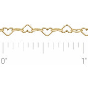 14K Yellow Gold-Filled 3.2 mm Heart Chain by the Inch