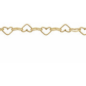 14K Yellow Gold-Filled 3.2 mm Heart Chain by the Inch