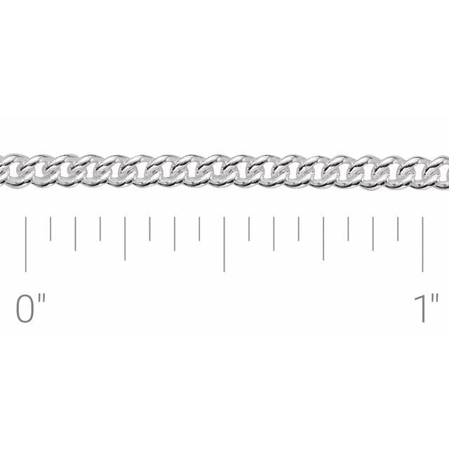 Sterling Silver 2.25 mm Curb Chain by the Inch