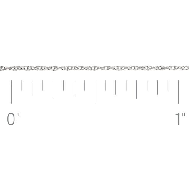 14K White Recycled Metal .75 mm Rope Chain by the Inch