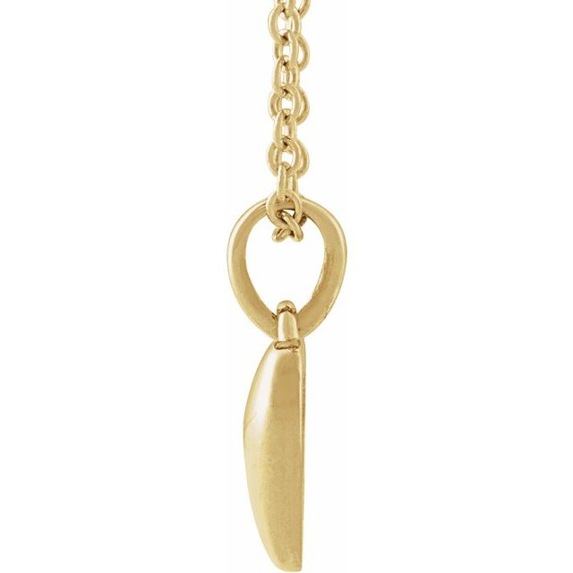 14K Yellow Puffed Heart 16-18" Necklace