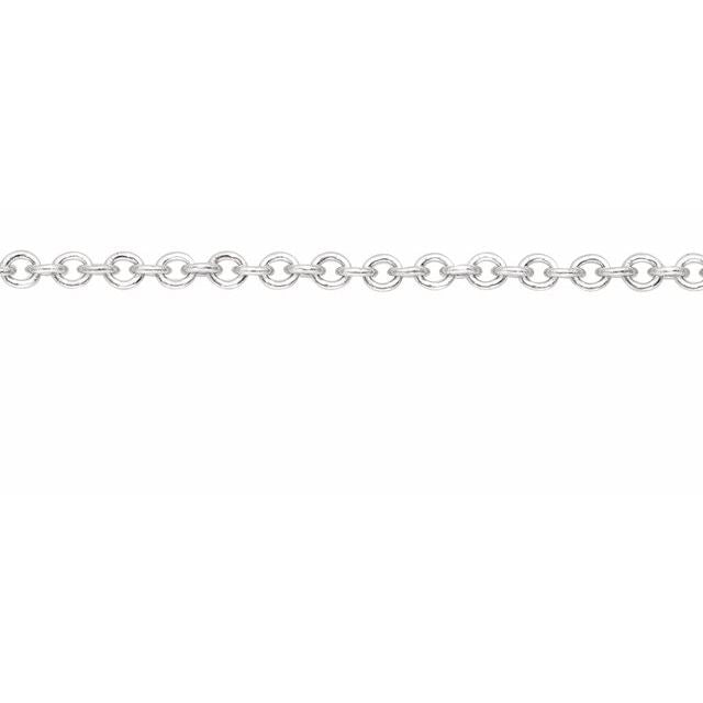 14K White Recycled Metal 1.5 mm Cable Chain by the Inch