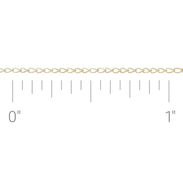14K Yellow Recycled Metal 1 mm Curb Chain by the Inch