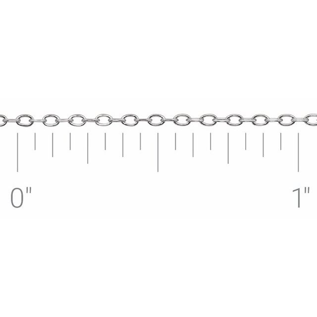 14K White .80 mm Diamond-Cut Cable Chain by the Inch