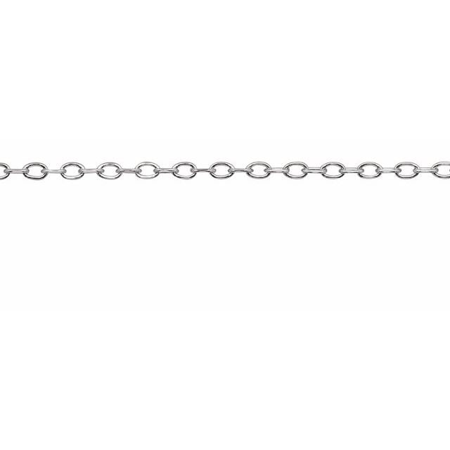 14K White .80 mm Diamond-Cut Cable Chain by the Inch