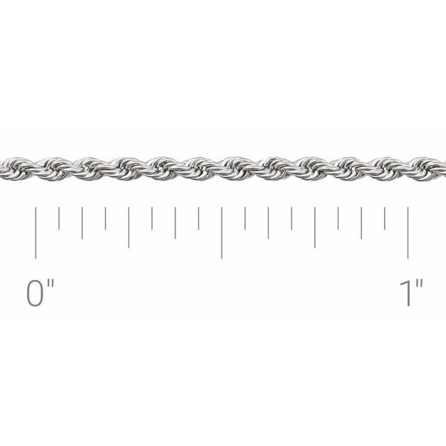 14K White 1.5 mm Rope Chain by the Inch - CH954:107:P