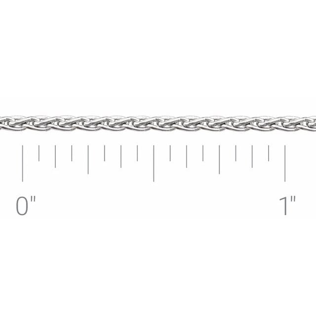 14K White Recycled Metal 1.5 mm Wheat Chain by the Inch