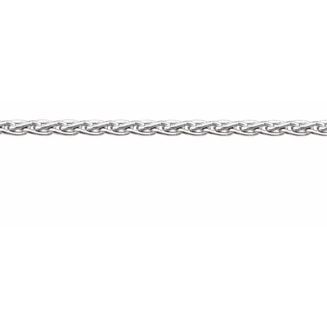 14K White Recycled Metal 1.5 mm Wheat Chain by the Inch