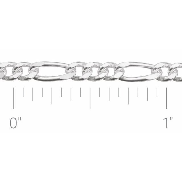 Sterling Silver 3.5 mm Figaro Chain by the Inch