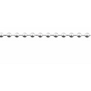 14K White Recycled Metal 2 mm Hollow Bead Chain by the Inch