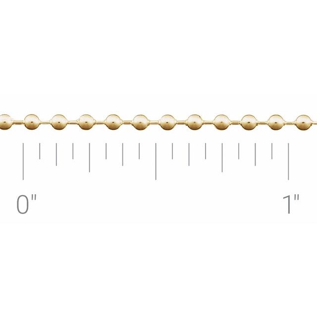 14K Yellow 3 mm Hollow Bead Chain by the Inch