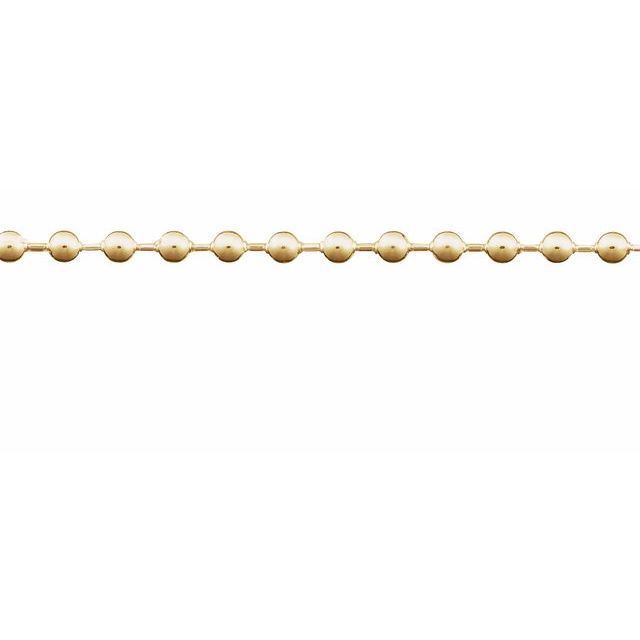14K Yellow Gold-Filled 3 mm Hollow Bead Chain by the Inch