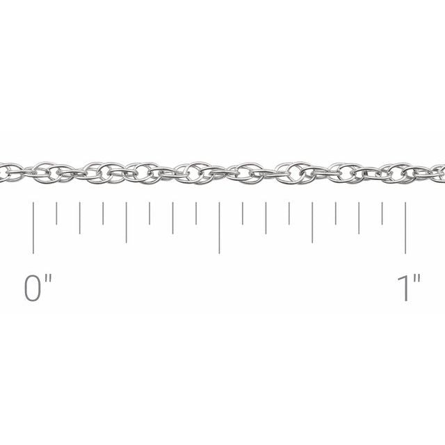 14K White 1.5 mm Rope Chain by the Inch
