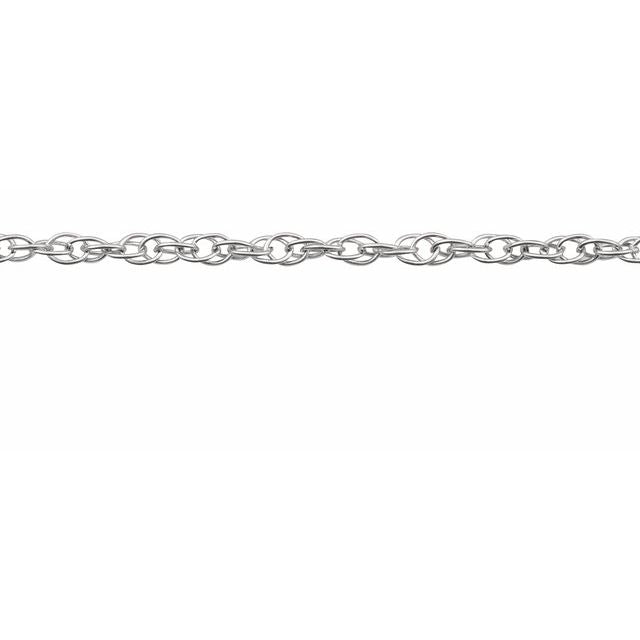 14K White 1.5 mm Rope Chain by the Inch