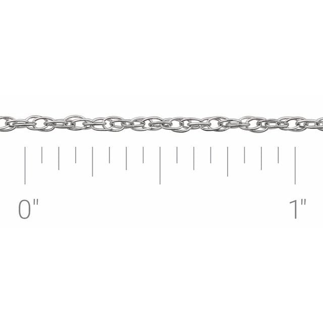 14K White Recycled Metal 1.5 mm Rope Chain by the Inch