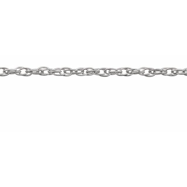 14K White Recycled Metal 1.5 mm Rope Chain by the Inch