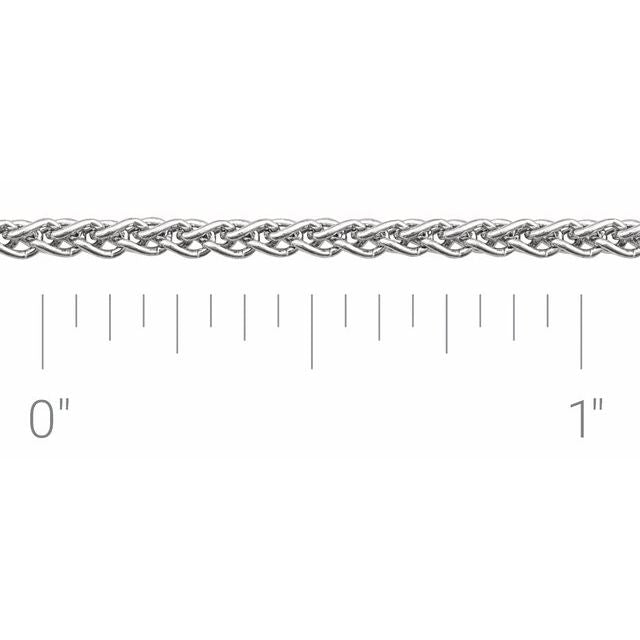 14K White Recycled Metal 1.8 mm Wheat Chain by the Inch