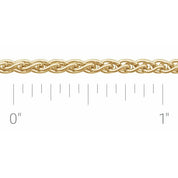 14K Yellow Recycled Metal 2.4 mm Wheat Chain by the Inch