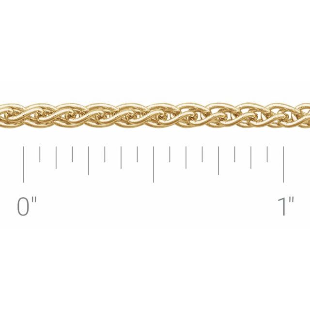 14K Yellow Recycled Metal 2.4 mm Wheat Chain by the Inch
