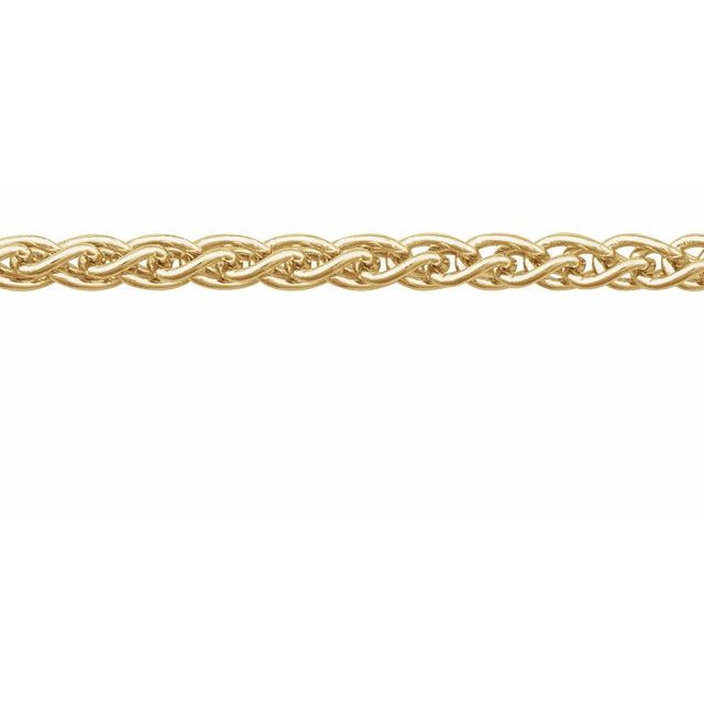 14K Yellow Recycled Metal 2.4 mm Wheat Chain by the Inch