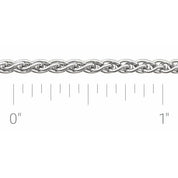 14K White Recycled Metal 2.4 mm Wheat Chain by the Inch