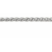 14K White Recycled Metal 2.4 mm Wheat Chain by the Inch