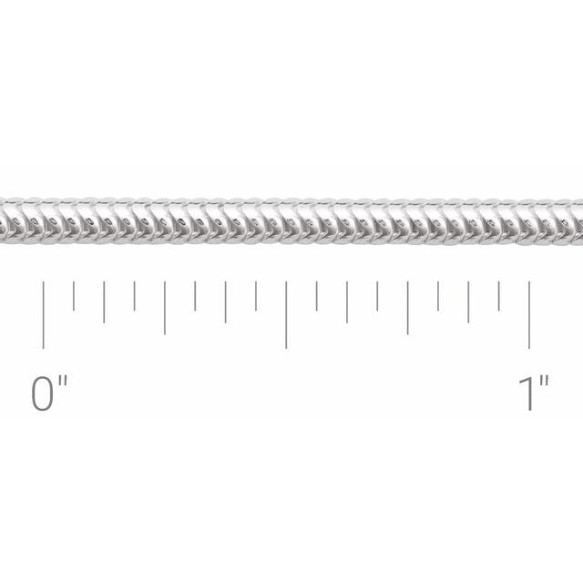 Sterling Silver 2.5 mm Round Snake Chain by the Inch