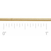 14K Yellow 1.5 mm Round Snake Chain by the Inch
