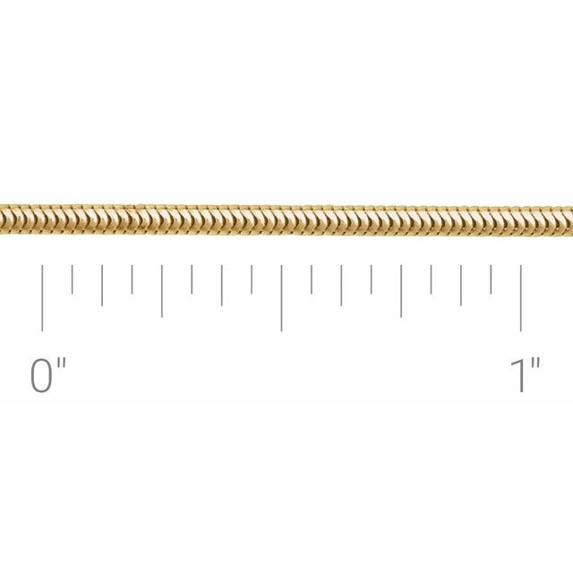 14K Yellow 1.5 mm Round Snake Chain by the Inch