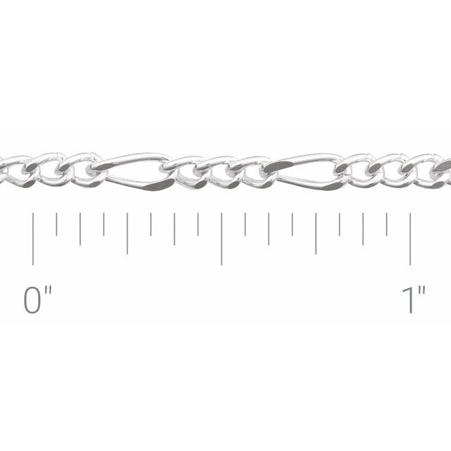 Sterling Silver 2.5 mm Figaro Chain by the Inch