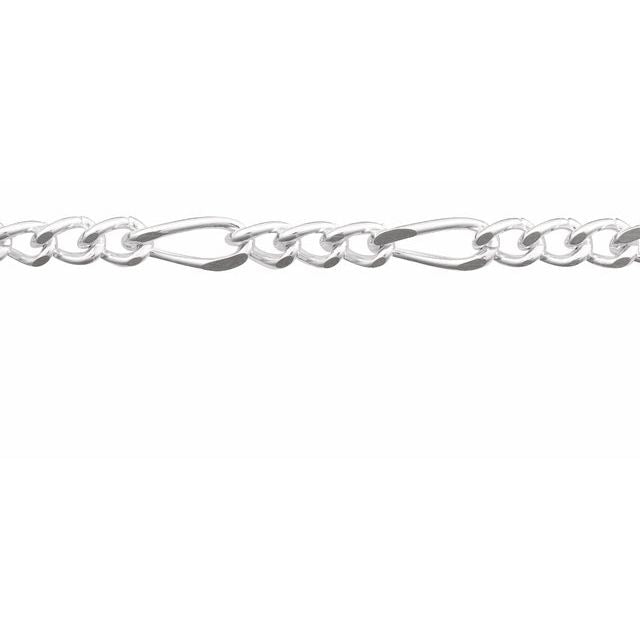 Sterling Silver 2.5 mm Figaro Chain by the Inch