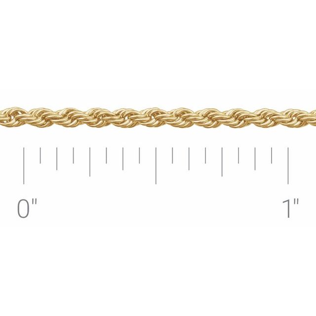 14K Yellow 1.8 mm Diamond-Cut Rope Chain by the Inch