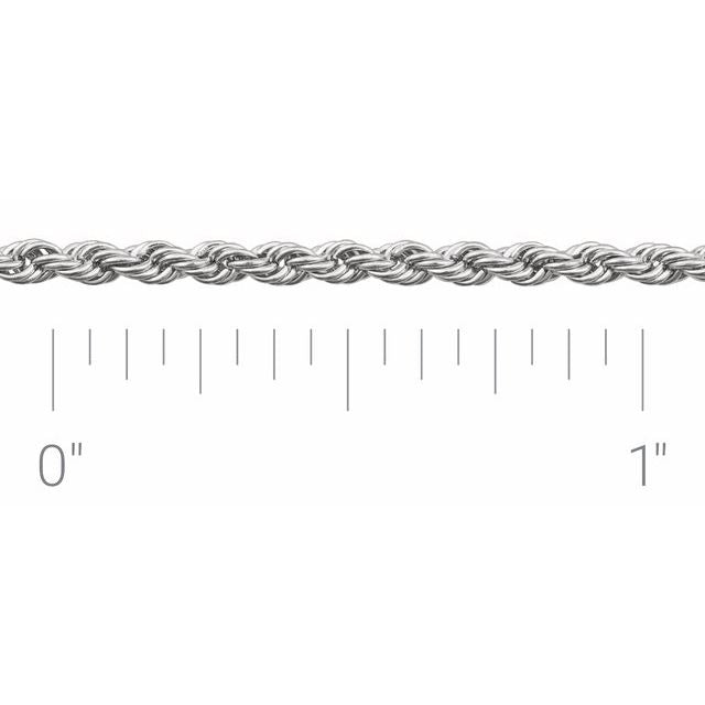 14K White 1.8 mm Diamond-Cut Rope Chain by the Inch