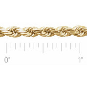14K Yellow 3.9 mm Diamond-Cut Rope Chain by the Inch