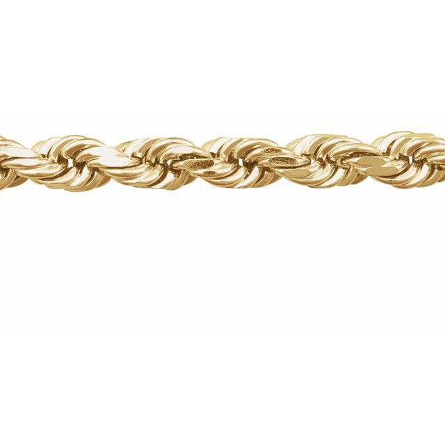 14K Yellow 3.9 mm Diamond-Cut Rope Chain by the Inch