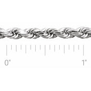 14K White 3.9 mm Diamond-Cut Rope Chain by the Inch
