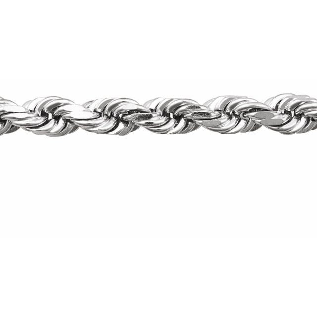 14K White 3.9 mm Diamond-Cut Rope Chain by the Inch