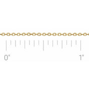 14K Yellow Recycled Metal 1 mm Diamond-Cut Cable Chain by the Inch