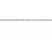 14K White Recycled Metal 1 mm Diamond-Cut Cable Chain by the Inch