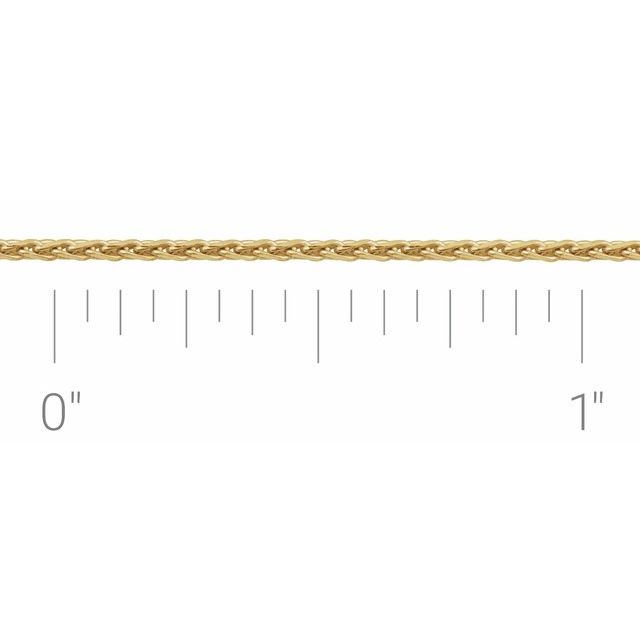 14K Yellow 1.05 mm Diamond-Cut Wheat Chain by the Inch