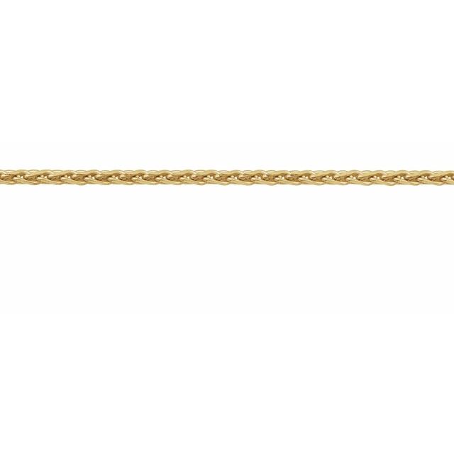 14K Yellow 1.05 mm Diamond-Cut Wheat Chain by the Inch