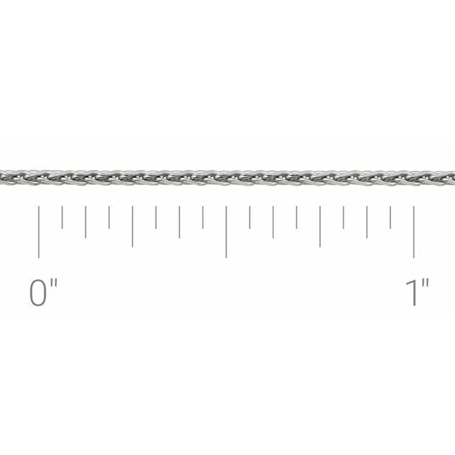 14K White 1.05 mm Diamond-Cut Wheat Chain by the Inch