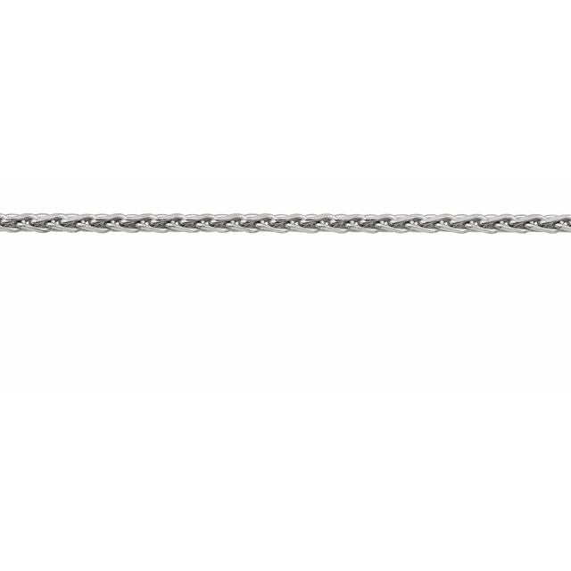 14K White 1.05 mm Diamond-Cut Wheat Chain by the Inch