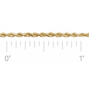 14K Yellow 1.6 mm Diamond-Cut Rope Chain by the Inch